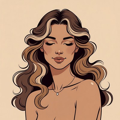 Beautiful woman with wavy hair