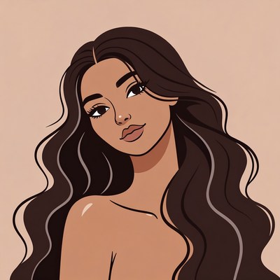 Portrait of a woman with long hair