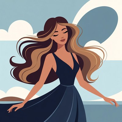 Woman enjoying the breeze outdoors