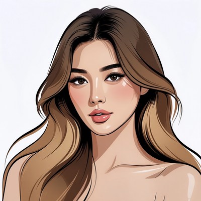 Beautiful woman with flowing hair