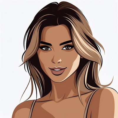 Beautiful woman with flowing hair