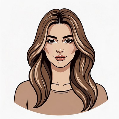 Woman with long wavy hair