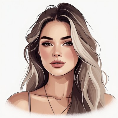 Portrait of a woman with long hair