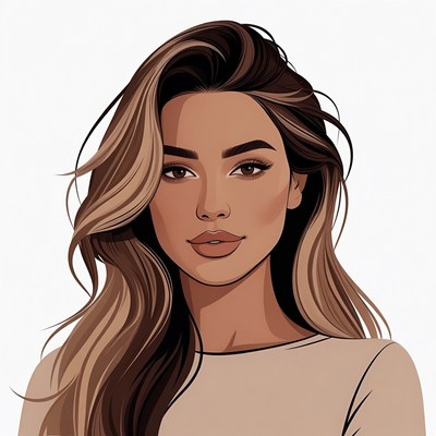 Stylish woman with long hair