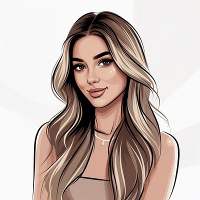 Stylish illustration of a young woman