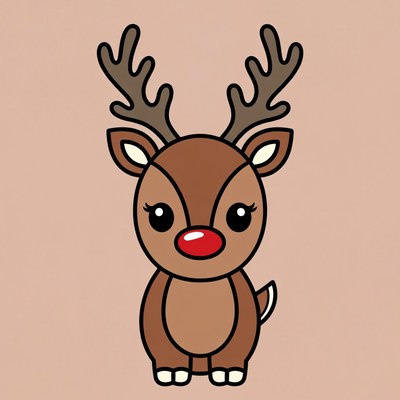 Cute cartoon reindeer character design