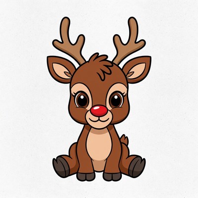 Cute reindeer character with big eyes