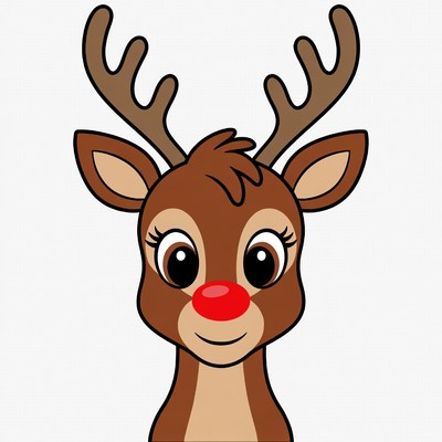 Cute reindeer with big eyes