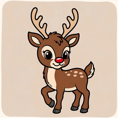 Cute reindeer with big eyes