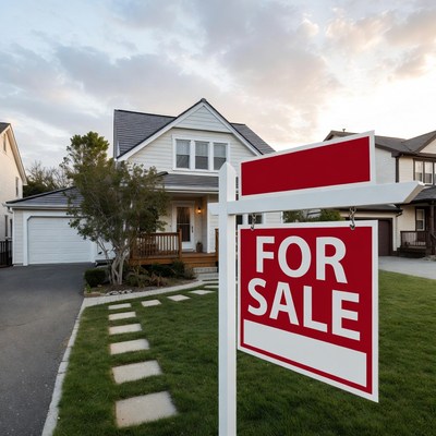 House for sale in suburban neighborhood