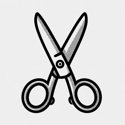 Scissors with simple design layout