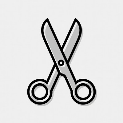 Scissors with sleek design and shadow