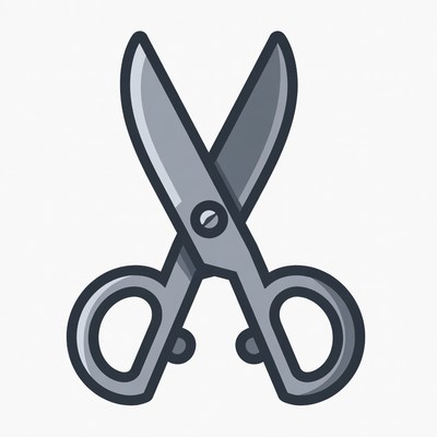 Scissors cutting through paper