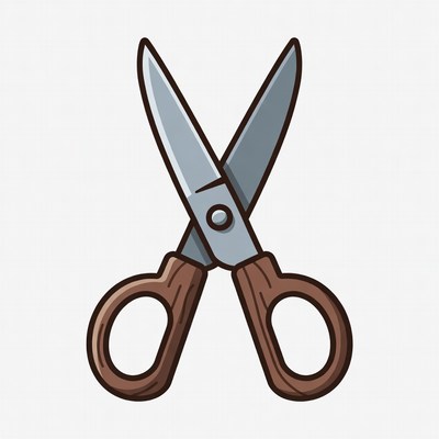 Scissors with wooden handle design
