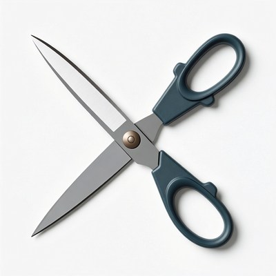 Sharp scissors on a white background