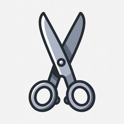 Stylish scissors in a close-up view