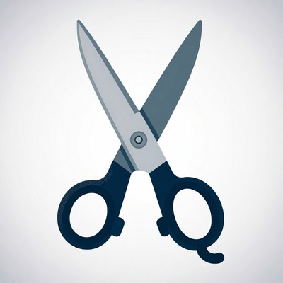 Scissors cutting through paper