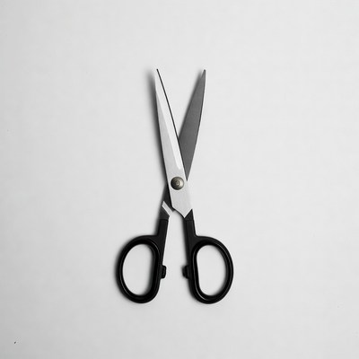 Classic scissors on a white surface