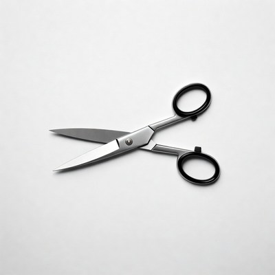 Sharp scissors on a white background