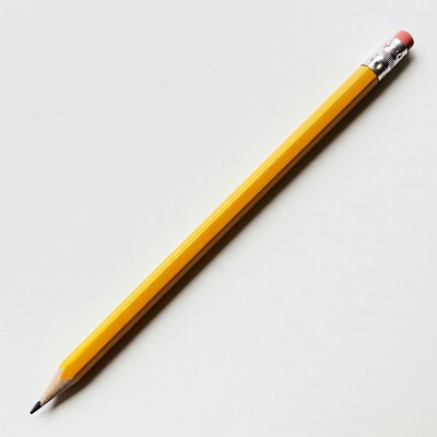 Yellow pencil on white surface