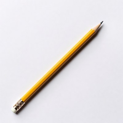 Yellow pencil on light background