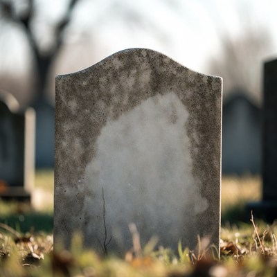 Forgotten grave in peaceful cemetery