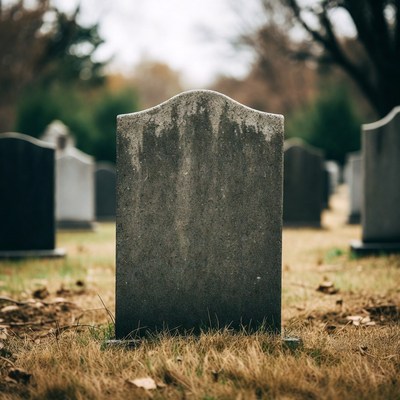 Gravestone in a tranquil cemetery