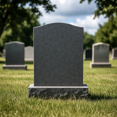 Gravestones in a serene park