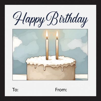 Simple birthday cake with candles