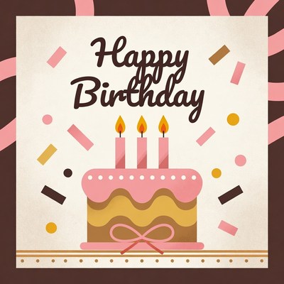 Birthday celebration with cake and candles