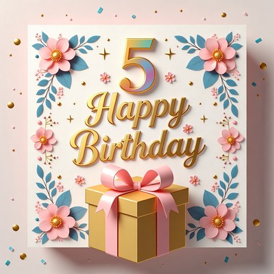 Colorful birthday card for a child