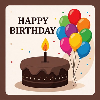 Festive birthday celebration with cake