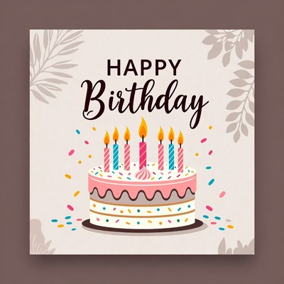 Birthday cake with colorful candles