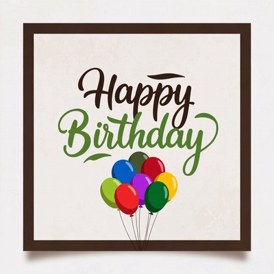 Colorful birthday greeting with balloons