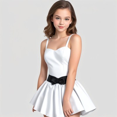 Young dancer in white dress