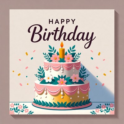 Birthday cake with floral design