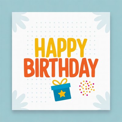 Birthday celebration greeting with colors