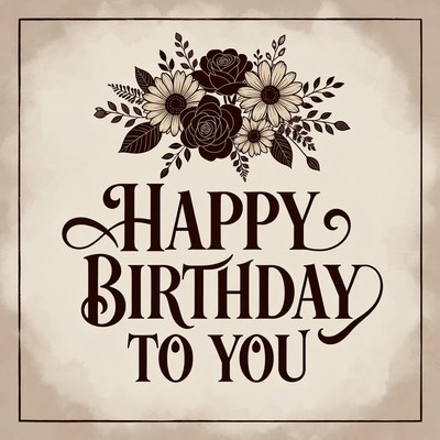 Elegant birthday greeting design with flowers