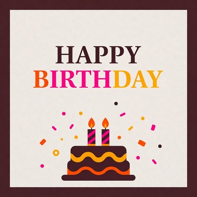 Colorful birthday greeting card design
