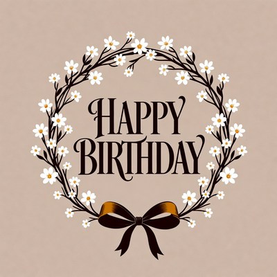 Elegant birthday wreath design