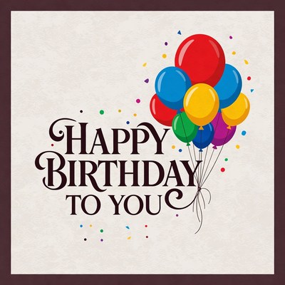 Colorful balloons celebrating a birthday