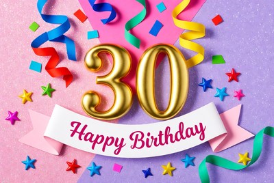 Celebrate 30th birthday with bright decorations