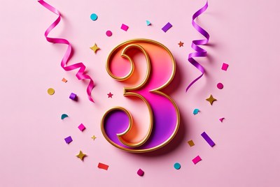 Colorful celebration for third birthday