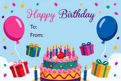 Colorful birthday celebration card design