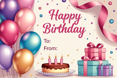 Colorful birthday celebration invitation