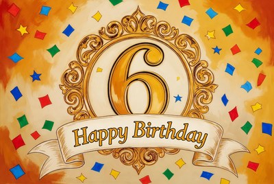 Colorful birthday decoration for six