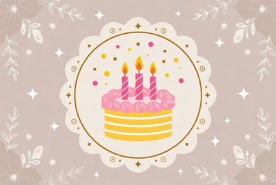 Colorful birthday cake with candles