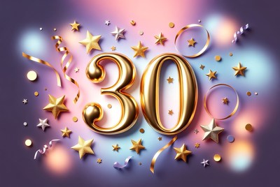 Bright celebration for turning thirty