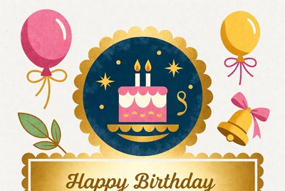 Colorful birthday celebration decoration design