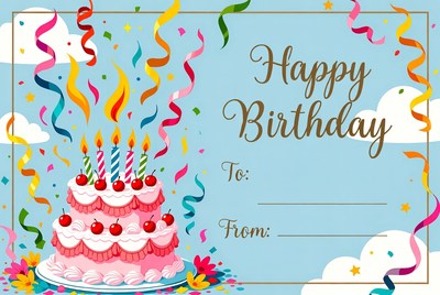 Colorful birthday cake celebration